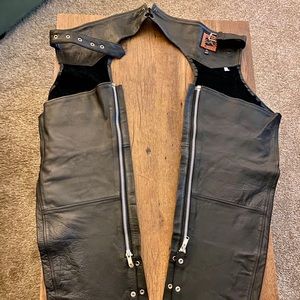 Leather Riding Chaps - Leather Pants Cover - Black